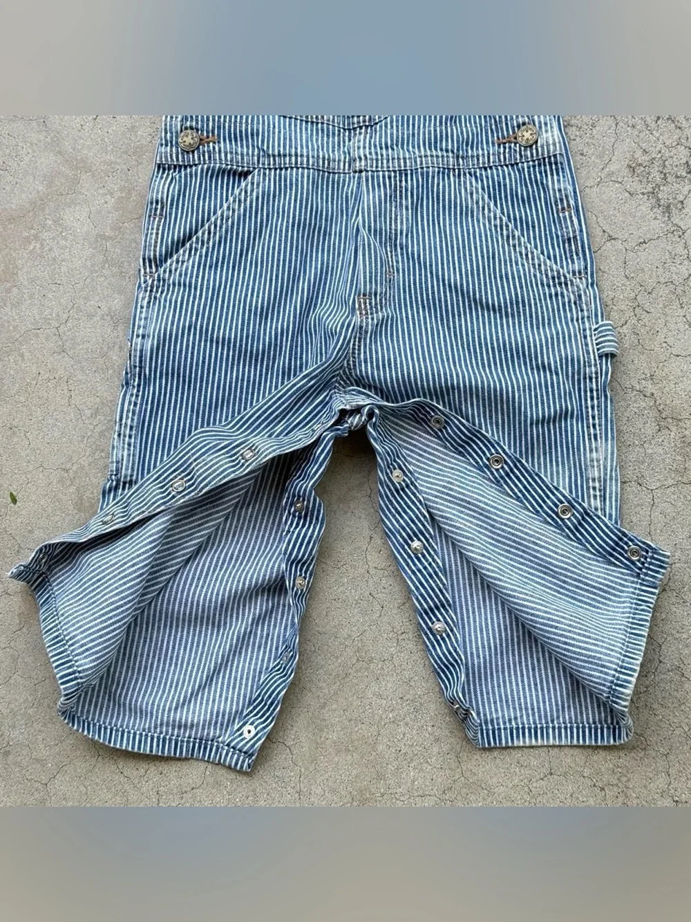 Vintage 70’s 80’s Osh Kosh B’Gosh Vestbak Overalls Hickory Light Blue Sz 2T